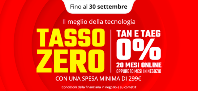 Promo: Finanziamento Tasso Zero: in 10 o 20 mesi
