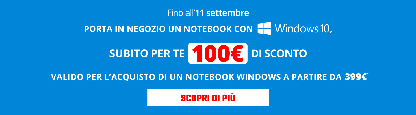Windows 100€ di sconto