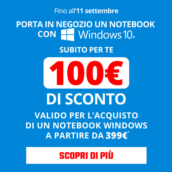 Windows 100€ di sconto
