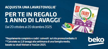 Promo: Beko Lavastoviglie: 1 anno di Fairy