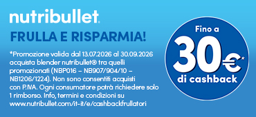 Promo: Nutribullet: cashback fino a 30€
