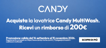 Promo: Candy Multiwash: 200€ di cashback