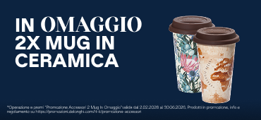 Promo: De Longhi: in regalo 2 Mug in ceramica