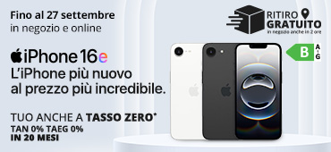 Promo: Apple iPhone 16e, anche a TASSO ZERO 20 mesi