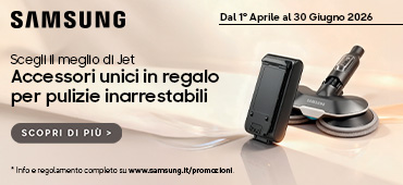 Promo: Samsung jet: accessori in regalo per pulizie a 360°
