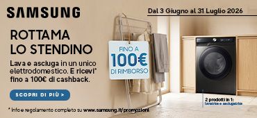 Samsung Lavasciuga: fino a 100€ di cashback