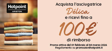Hotpoint Asciugatrici: fino a 100€ di rimborso
