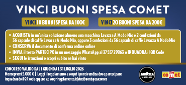 Promo: Lavazza: vinci buoni shopping Comet