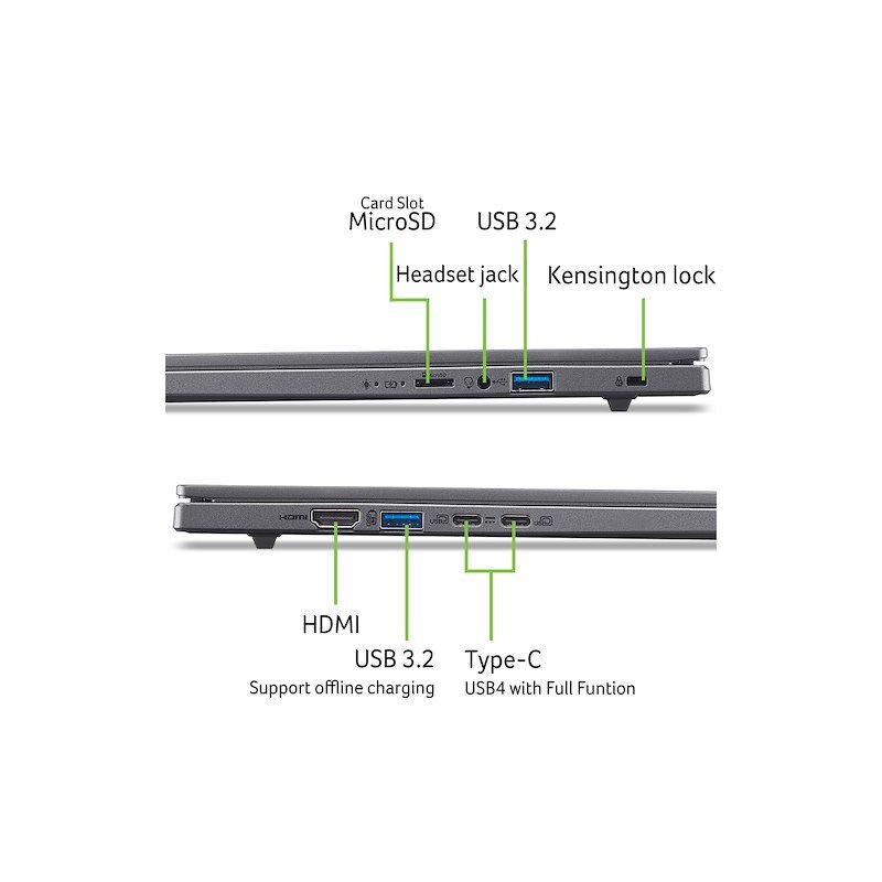 Acer Notebook 16" ASPIRE 16 AI A16-11M-X8E6 16/ 512Gb Grigio