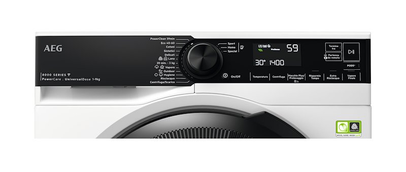 Aeg Lavatrice 9Kg  Serie 8000 Lr8h94gby Inverter Bianco/oblò nero