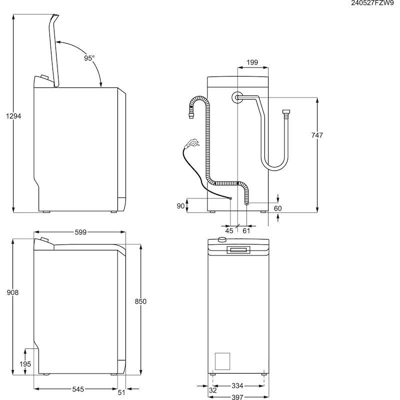 Aeg Lavatrice Carica dall'alto 6Kg Ltr6g26a Bianco