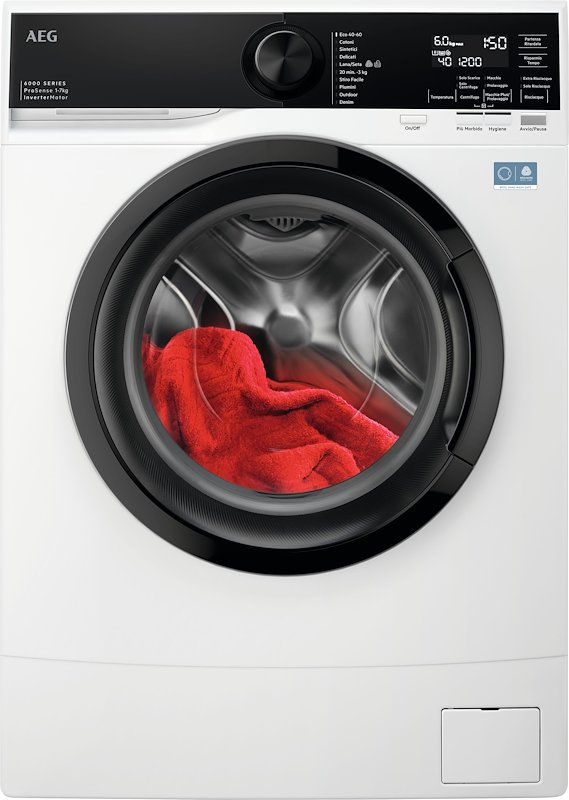 AEG L6SE47A Series 6000 Lavatrice Slim 7 KG 1400 Giri/min Classe A (Bianco - Nero)
