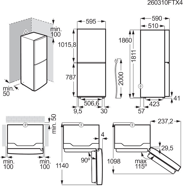 Aeg 	Frigoriferi Combinati Orc6m301cv 	Grigio Acciaio inox