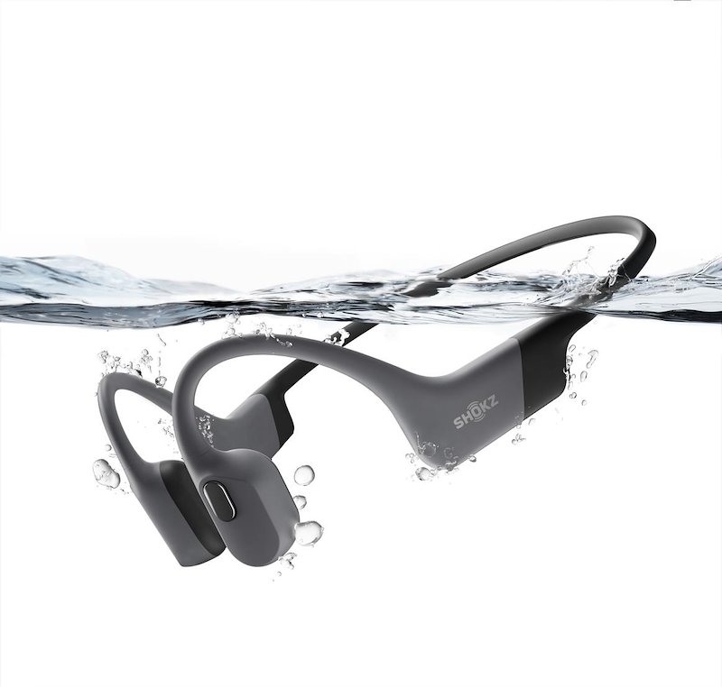 Shokz cuffie wireless sportive a conduzione ossea Openswim Pro Grey