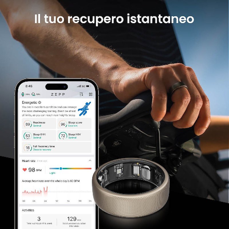 Amazfit Anello Smart Helio Ring Size 10 Titanio