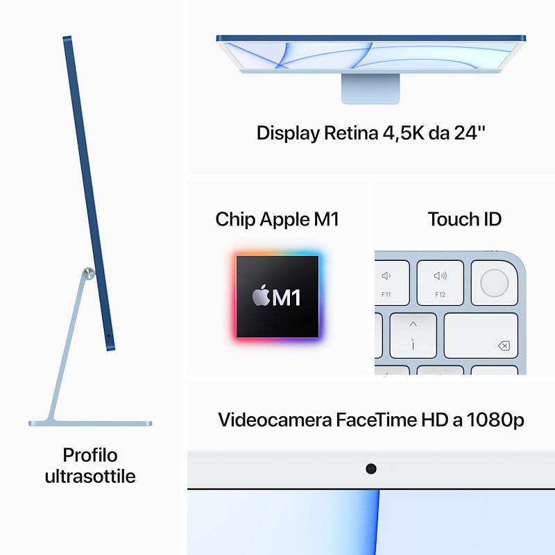 APPLE iMac 24" (Chip Apple M1) 8 CPU 8 GPU 256GB MGPH3T/A 2021 Verde