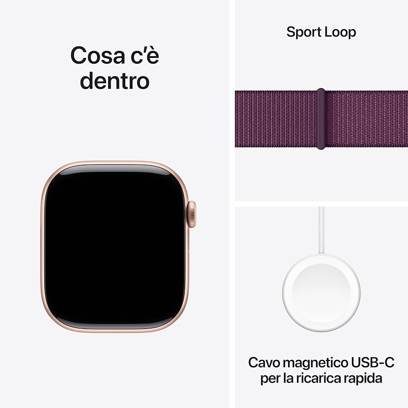 Apple Watch Series 10 46MM GPS+Cellular 	Alluminio Rose Gold Prugna Sport Loop
