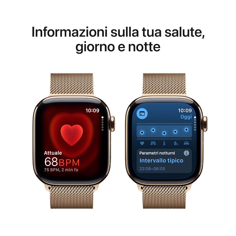 Apple Watch Series 10 42MM GPS+Cellular Alluminio Gold Nuvola Milanese Ardesia Loop