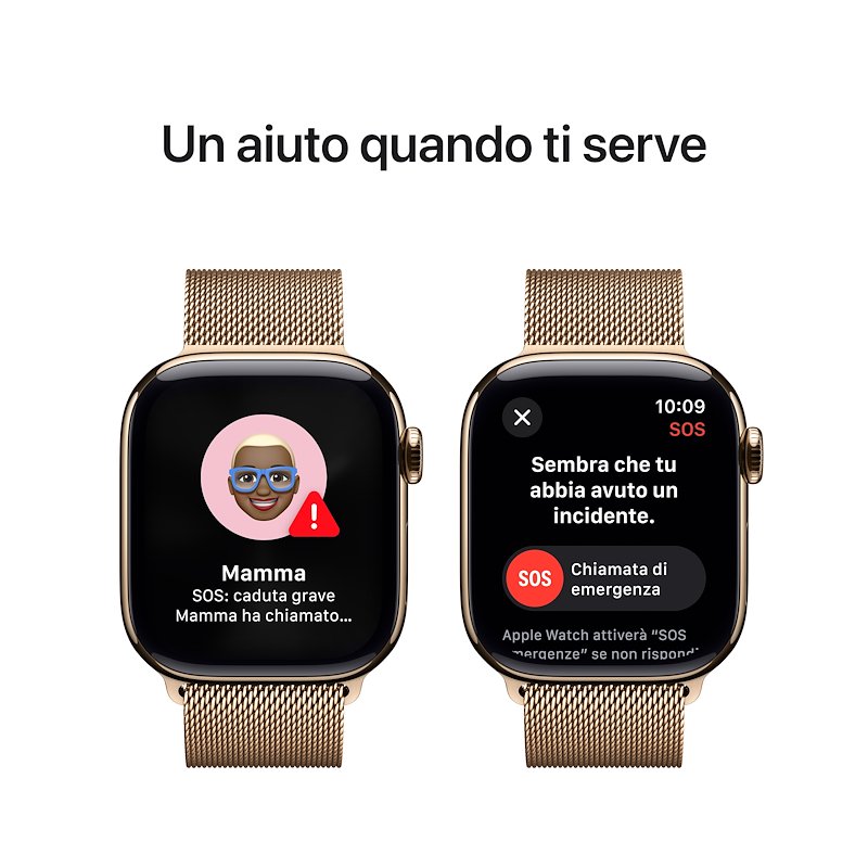 Apple Watch Series 10 42MM GPS+Cellular Alluminio Gold Nuvola Milanese Ardesia Loop