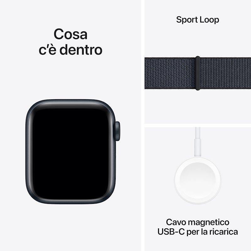 Apple Watch SE GPS 40MM Alluminio Mezzanotte Inchiostro Sport Loop
