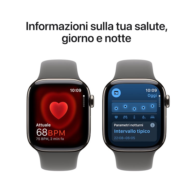 Apple Watch Series 10 42MM GPS + CELLULAR M/L Titanio Naturale Grigio Pietra Sport Band