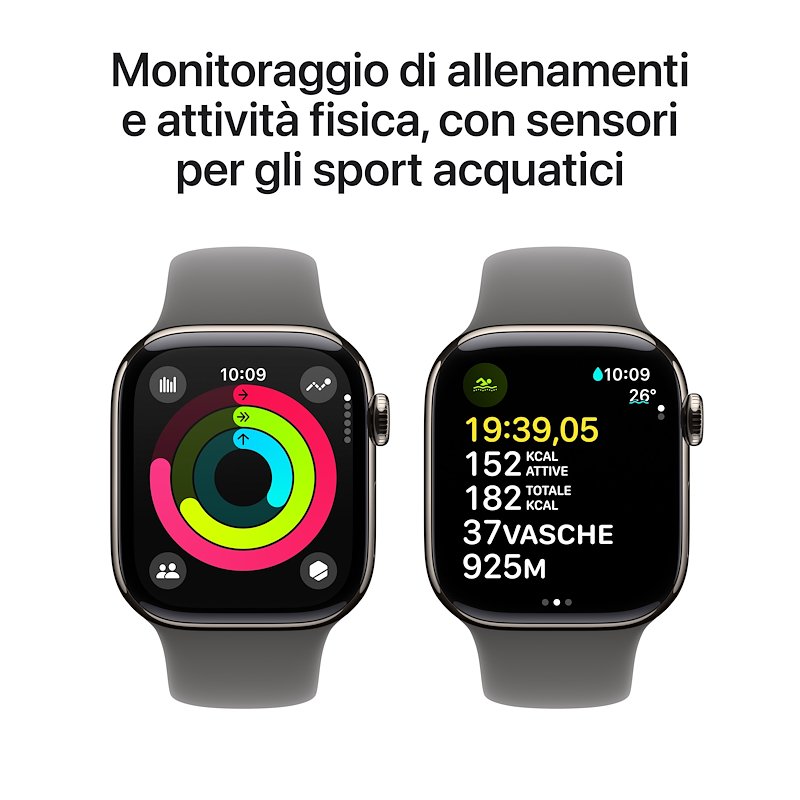 Apple Watch Series 10 42MM GPS + CELLULAR M/L Titanio Naturale Grigio Pietra Sport Band