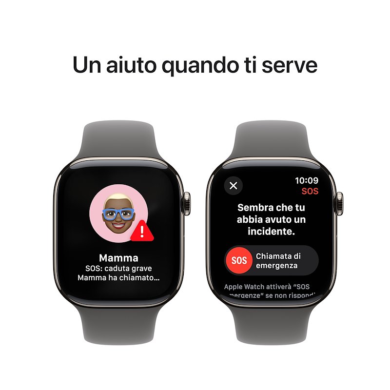 Apple Watch Series 10 46MM GPS + CELLULAR S/M Titanio Naturale Grigio Pietra Sport Band