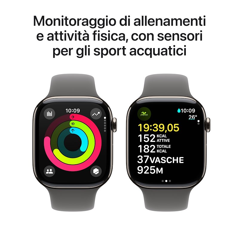 Apple Watch Series 10 46MM GPS + CELLULAR M/L Titanio Naturale Grigio Pietra Sport Band