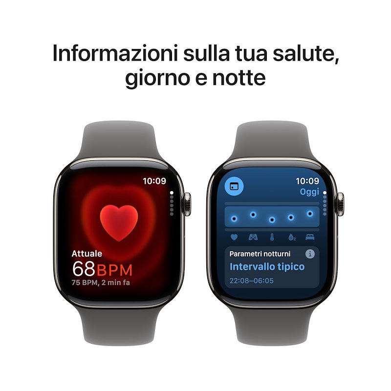 Apple Watch Series 10 46MM GPS + CELLULAR M/L Titanio Naturale Grigio Pietra Sport Band