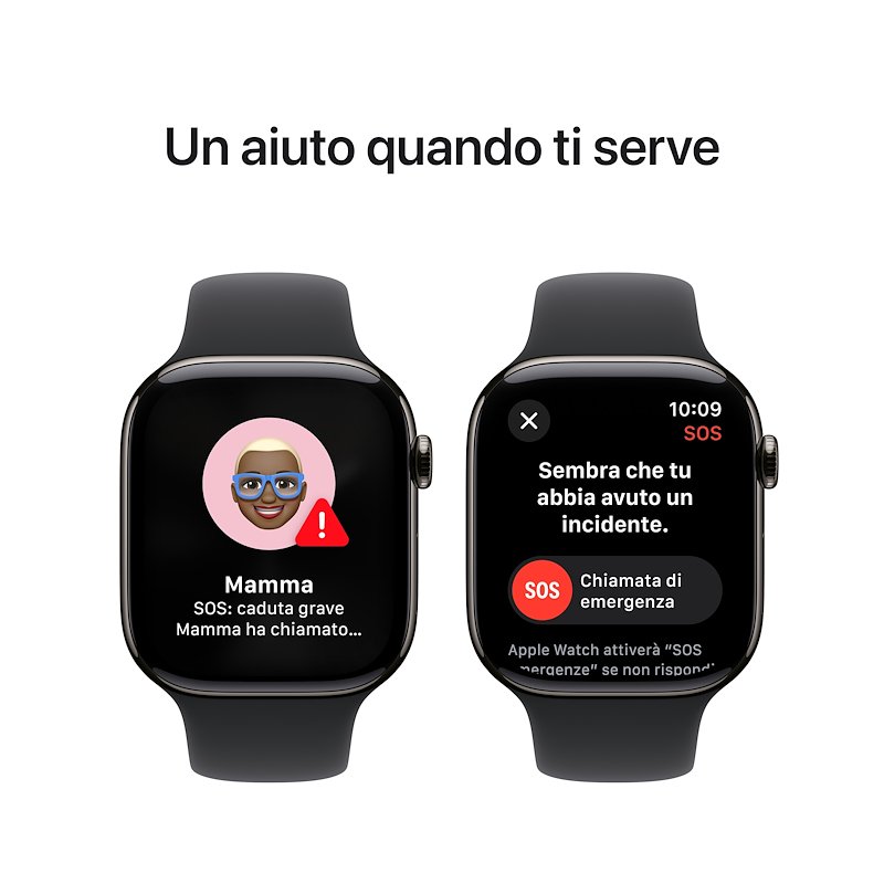 Apple Watch Series 10 46MM GPS + CELLULAR M/L Titanio Ardesia Nero Sport Band