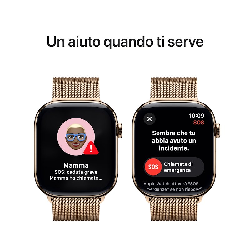 Apple Watch Series 10 46MM GPS + CELLULAR M/L Titanio Oro Milanese Oro Loop Band