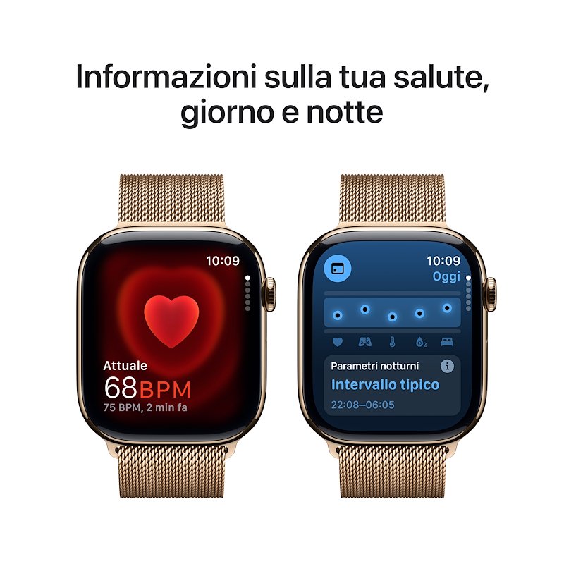 Apple Watch Series 10 46MM GPS + CELLULAR M/L Titanio Oro Milanese Oro Loop Band
