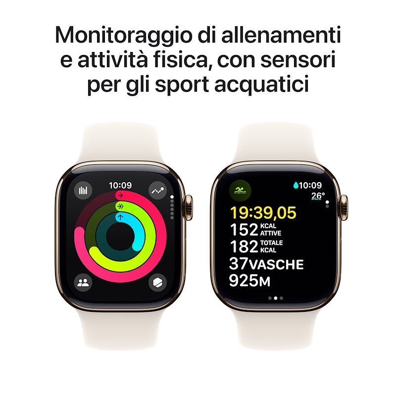 Apple Watch Series 10 42MM GPS + CELLULAR S/M Titanio Oro Galassia Sport Band