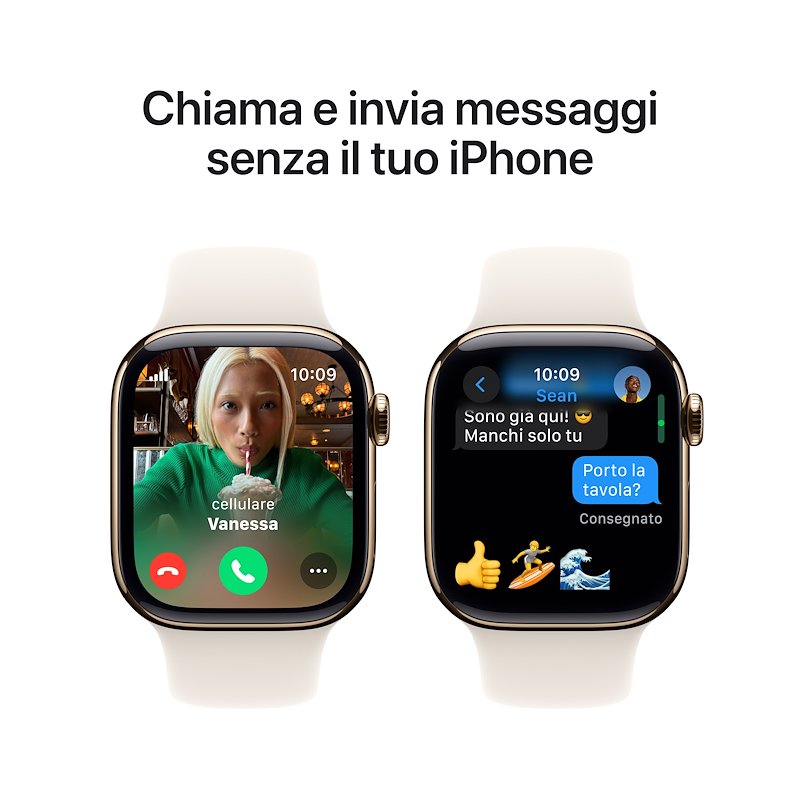 Apple Watch Series 10 42MM GPS + CELLULAR S/M Titanio Oro Galassia Sport Band