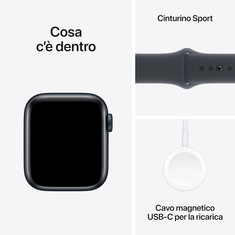Apple WATCH SE GPS 40MM M/L Mxe93ql/a Alluminio Mezzanotte Mezzanotte Sport Band