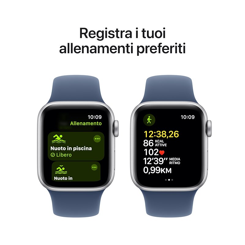 Apple WATCH SE GPS 40MM M/L Mxed3ql/a Alluminio Color Argento Denim Sport Band