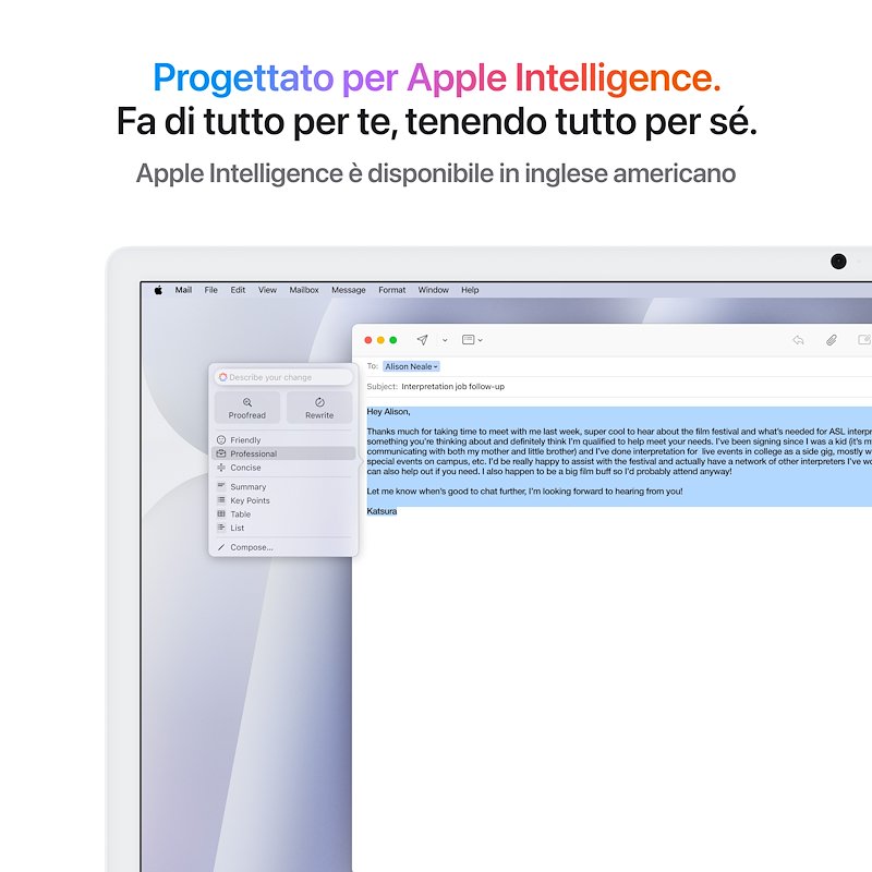 Apple iMac Retina 24'' 4.5K M4 CORE 10 CPU 10 GPU 16/ 256GB Argento