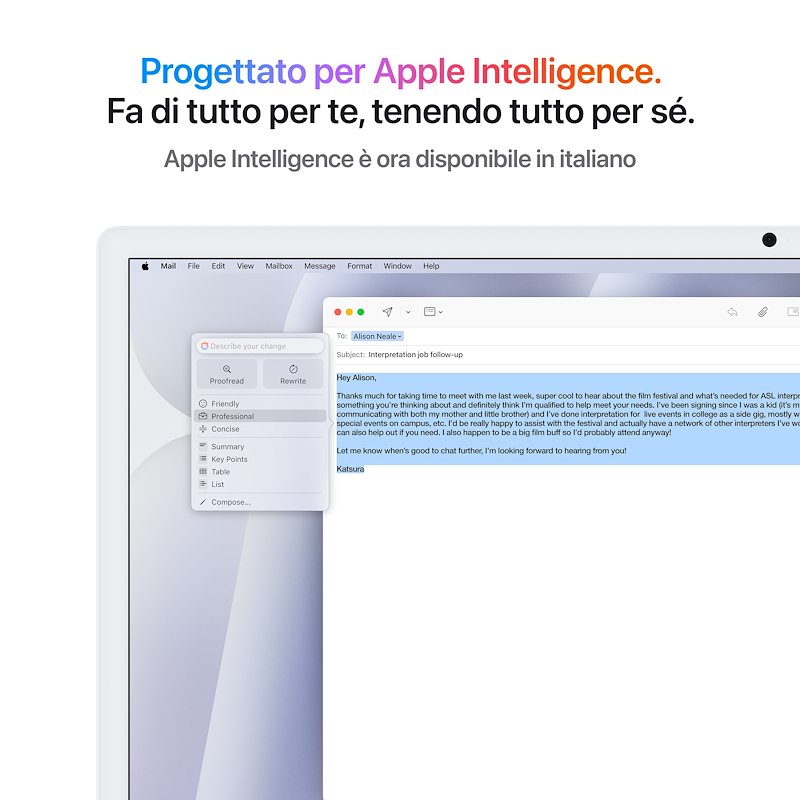 Apple iMac Retina 24'' 4.5K M4 CORE 10 CPU 10 GPU 16/ 256GB Argento