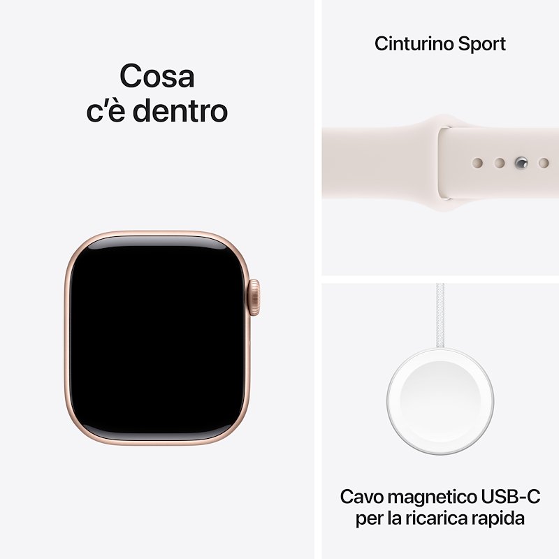 Apple Watch Series 11 42mm M/L GPS Alluminio Oro Rosa Band Rosa Fard