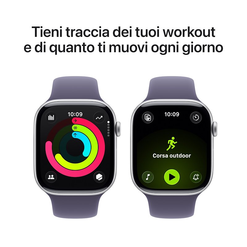 Apple Watch Series 11 46mm S/M GPS+Cellular Alluminio Argento Sport Band Viola
