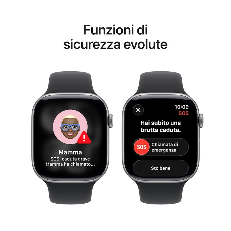 Apple Watch Series 11 46mm M/L GPS Alluminio Grigio Siderale Sport Band Nero