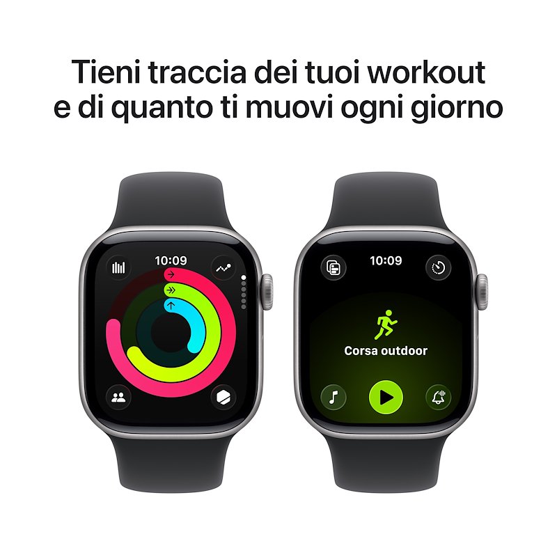 Apple Watch Series 11 42mm S/M GPS Alluminio Grigio Sport Band Nero