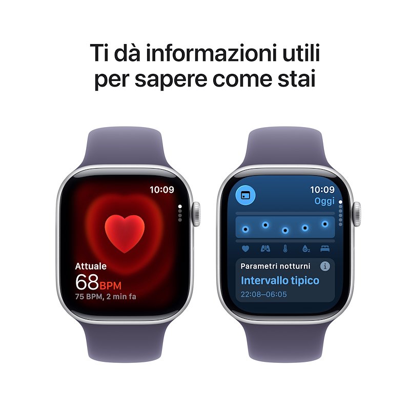 Apple Watch Series 11 46mm M/L GPS Alluminio Argento Sport Band Viola