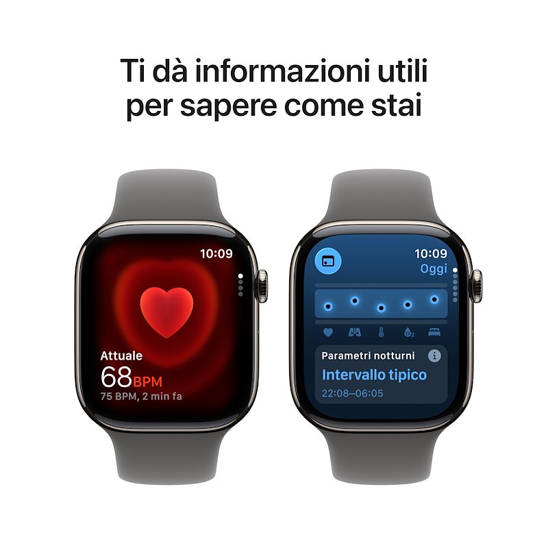 Apple Watch Series 11 42mm S/M GPS + Cellular Titanio Naturale Band Grigio Pietra
