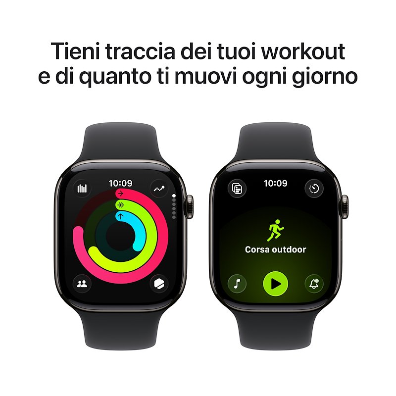 Apple Watch Series 11 42mm S/M GPS + Cellular Titanio Ardesia - Sport Band Nero