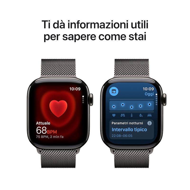Apple Watch Series 11 42mm GPS + Cellular Titanio Ardesia Loop Milanese Ardesia