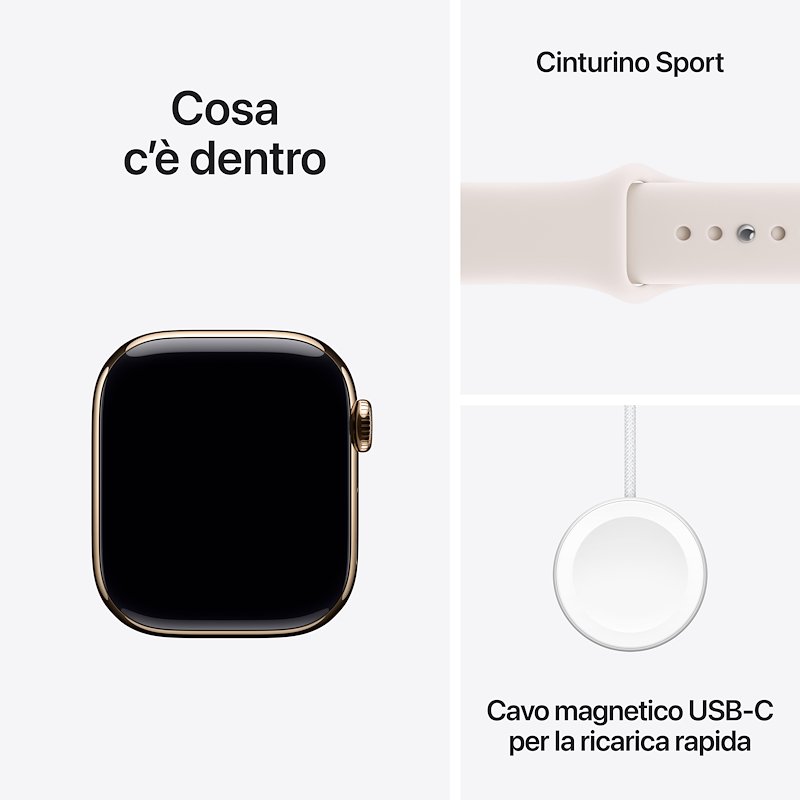 Apple Watch Series 11 42mm S/M GPS + Cellular Titanio Oro Band Rosa Fard