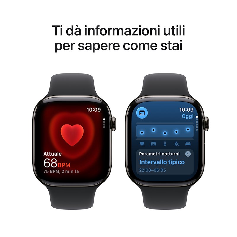 Apple Watch Series 11 46mm S/M GPS + Cellular Titanio Ardesia - Sport Band Nero