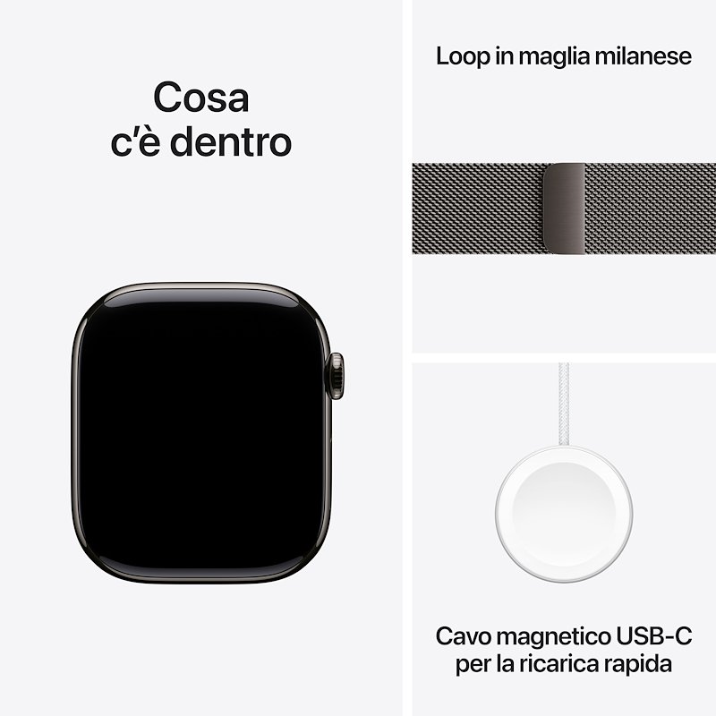 Apple Watch Series 11 46mm S/M GPS + Cellular Titanio Ardesia Slate Milanese Loop