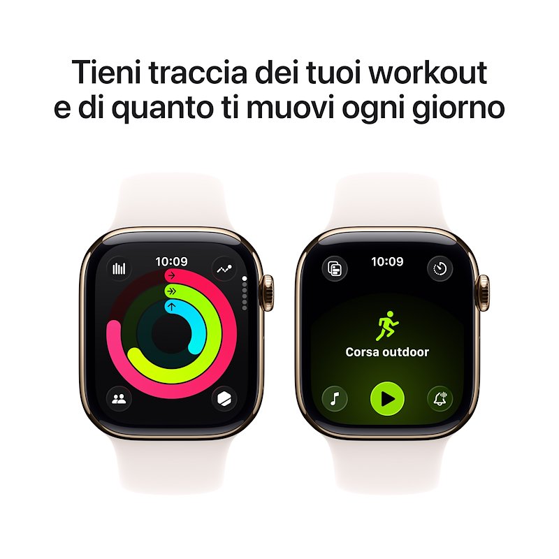 Apple Watch Series 11 46mm M/L GPS + Cellular Titanio Oro - Band Rosa Fard